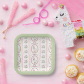 Rosa Gans Baby Shower Eckplatte Pappteller (Party)