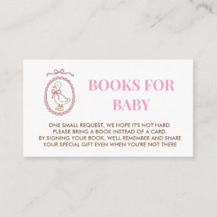 Rosa Gänse-Baby-Party-Bücher für Baby-Karten-Einla Begleitkarte