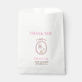 Rosa Gänse-Baby-Party-Geschenktüten | Personalisie Geschenktütchen