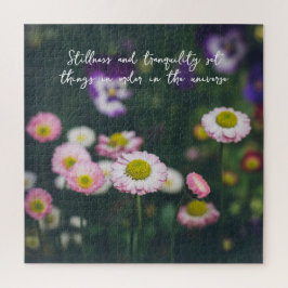 Rosa Gänse und Stiefmütterchen im Grünen Puzzle