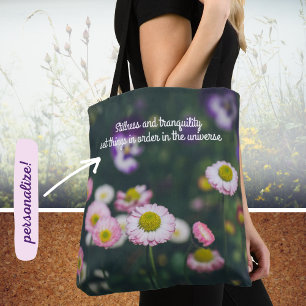 Rosa Gänse und Stiefmütterchen im Grünen Tasche