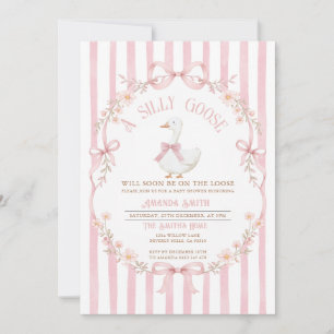 Rosa Gänseblümchen Alberne Gans Baby Shower Wildbl Einladung