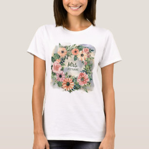Rosa Gänseblümchen Aquarell Herr + Frau Frisch Ver T-Shirt