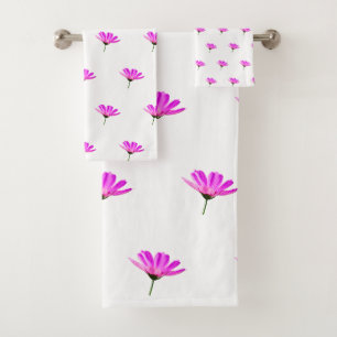 Rosa Gänseblümchen   Badhandtuch Set