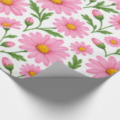 Rosa Gänseblümchen-Blumen-Botanik-Muster-Geschenkp Geschenkpapier (Ecke)