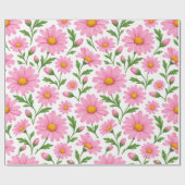 Rosa Gänseblümchen-Blumen-Botanik-Muster-Geschenkp Geschenkpapier (Flach)