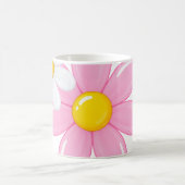 Rosa Gänseblümchen-Blumen-Tasse Kaffeetasse (Mittel)
