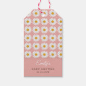 Rosa Gänseblümchen Blumenmuster Baby Shower Geschenkanhänger (Vorderseite)