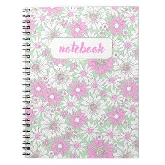 Rosa Gänseblümchen-Blüten-Notizbuch Notizblock