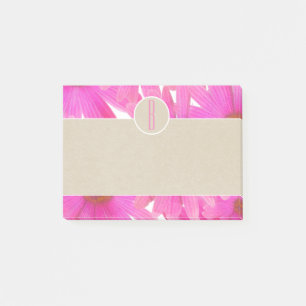 Rosa Gänseblümchen & Braunes Kraftpapier Ländliche Post-it Klebezettel