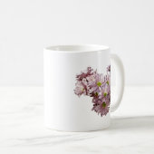 Rosa Gänseblümchen Chrysanthemen Herz Kaffeetasse (VorderseiteRechts)