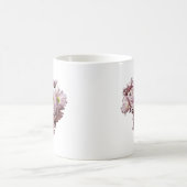 Rosa Gänseblümchen Chrysanthemen Herz Kaffeetasse (Mittel)