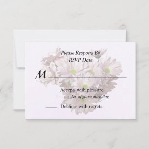 Rosa Gänseblümchen Chrysanthemen Herz RSVP Karte