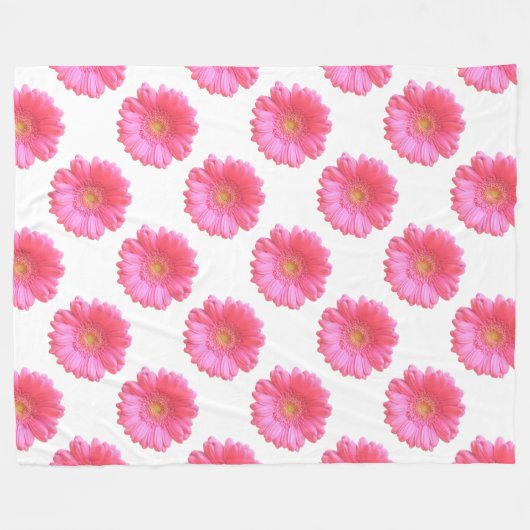 Rosa Gänseblümchen Fleecedecke (Vorderseite (Horizontal))