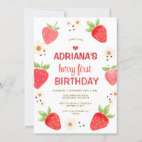 Rosa Gänseblümchen Floral Gingham Beeren Erster Ge