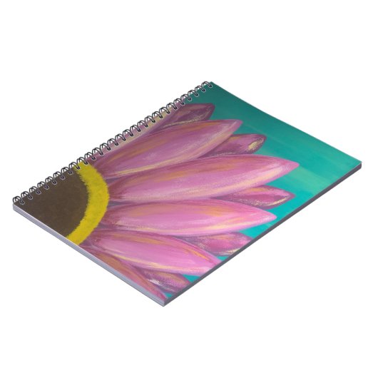 Rosa Gänseblümchen-gewundenes Notizbuch Notizblock (Linke Seite)