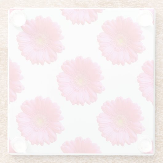 Rosa Gänseblümchen Glasuntersetzer (Rückseite)