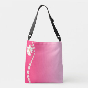 Rosa Gänseblümchen-Gradient Blumen Ästhetik Design Tragetaschen Mit Langen Trägern