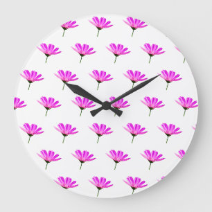 Rosa Gänseblümchen  Große Wanduhr