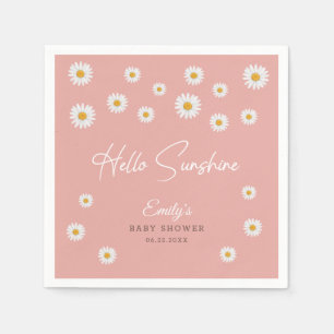 Rosa Gänseblümchen Hello Sunshine Baby Shower Papi Serviette
