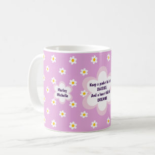 Rosa Gänseblümchen-Kette Klassiker Kaffeetasse