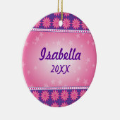 Rosa Gänseblümchen-Mädchen-Foto-Verzierung Keramik Ornament (Rechts)