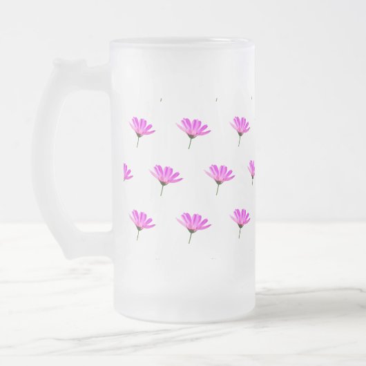 Rosa Gänseblümchen Mattglas Bierglas (Links)