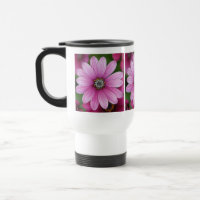 Rosa Gänseblümchen-Reise-Tasse