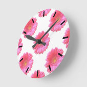 Rosa Gänseblümchen Runde Wanduhr (Winkel)