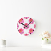 Rosa Gänseblümchen Runde Wanduhr (Zuhause)
