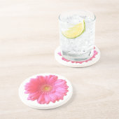 Rosa Gänseblümchen Sandstein Untersetzer (Seite)