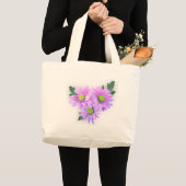 Rosa Gänseblümchen-Tasche Jumbo Stoffbeutel (Vorderseite (Produkt))