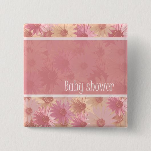 rosa Gänseblümchenknopf der Babyparty Button (Vorderseite)