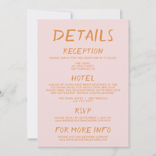 Rosa Ganze in einer Hand gezeichnete Kuchenkraenke Einladung (Rückseite)