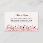 Rosa Garden Blume Brautparty Rezept Begleitkarte (Vorderseite)