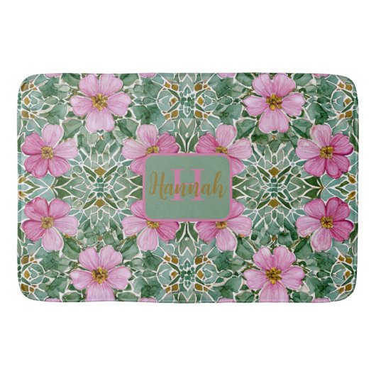 Rosa Garden Mosaik Bath Mat Badematte (Vorderseite)