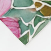 Rosa Garden Mosaik Fleece Blanket (Ecke)