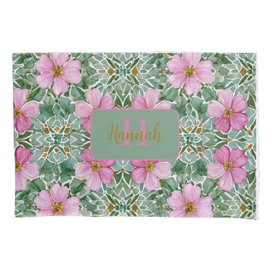 Rosa Garden Mosaik Kissenbezug (Vorderseite)