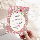 Rosa Garden Party Brautparty Einladung