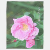 Rosa Garden Rose Fleece Blankon (Vorderseite)