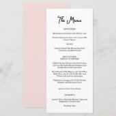 Rosa Garden Rose Wedding Menu Menükarte (Vorne/Hinten)