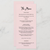 Rosa Garden Rose Wedding Menu Menükarte (Vorne/Hinten)