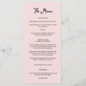 Rosa Garden Rose Wedding Menu Menükarte (Vorderseite)