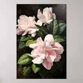 Rosa Gardenia Blume Art Print Poster