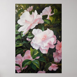 Rosa Gardenia Blume Art Print Poster