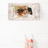 Rosa Gardenia Blumengestein Foto Abschluss Banner (InSitu)