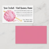 Rosa Garn-Häkelarbeit Visitenkarte (Vorne/Hinten)