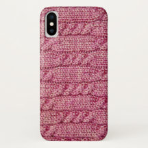 Rosa Garn verkabelter Strick