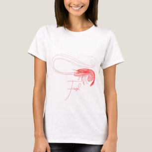 Rosa Garnelen benutzerdefinierter Text T-Shirt