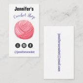 Rosa Garnwatercolor-Häkelarbeit-Strick Visitenkarte (Vorne/Hinten)